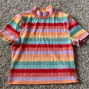 Cropped mock neck top